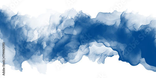 Abstract vibrant blue watercolor ink motion flow swirl texture PNG transparent background isolated graphic resource. Saturated color pattern art shape design photo