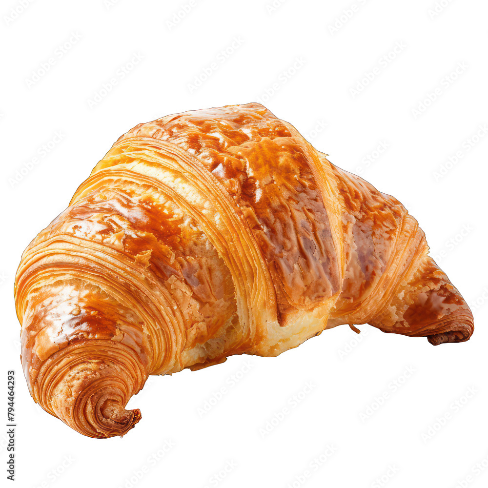 fresh croissant isolated on transparent background fresh croissant isolated on transparent background