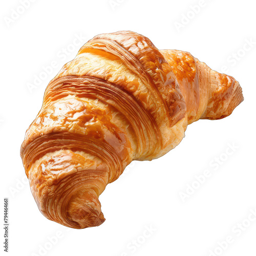 fresh croissant isolated on transparent background photo