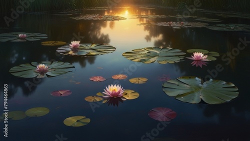 water lily in the pond