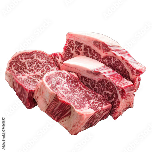 Fresh Raw Meat isolated on transparent background photo