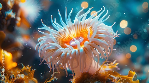 A sea anemone catches prey by shocking them., 8k 