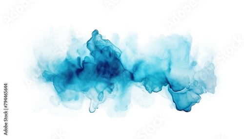 Abstract blue watercolor paint brush stroke flow texture PNG transparent background isolated graphic resource. Vibrant azure, cyan, cerulean color art shape © Ars Nova