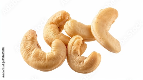cashews on white background