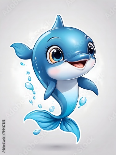Dolphin in cartoon style 
