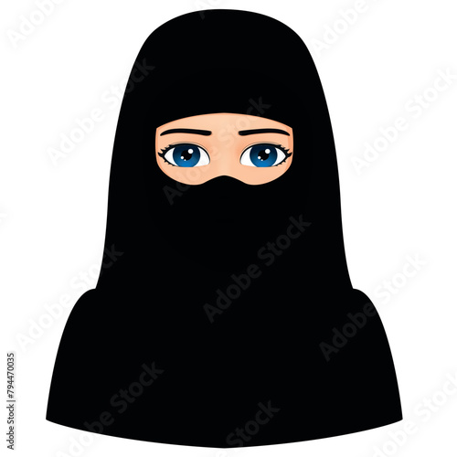 Foto Portrait of islamic woman in chador of different races