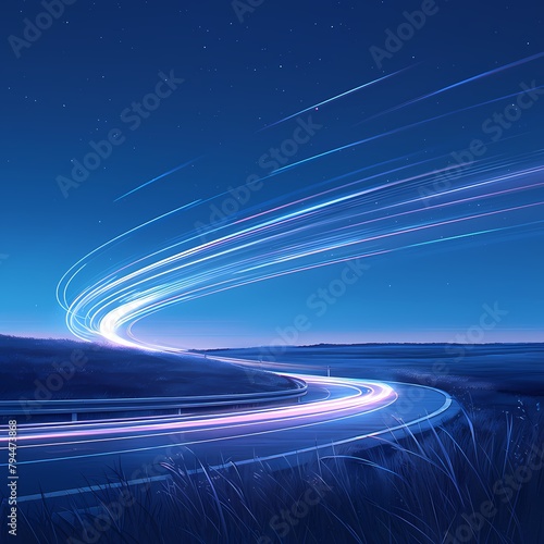 Thrilling Night Racing  Fast Motion Light Trails and Exciting Action