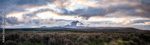 Fototapeta Naklejka Na Ścianę i Meble -  Mount Ngauruhoe at Sunset