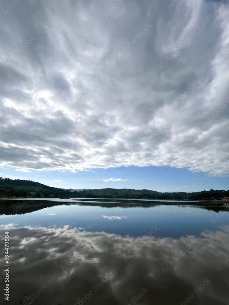 clouds over lake in the morning