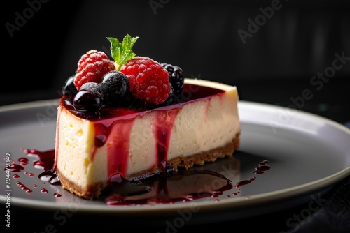 Delicious cheesecake with fresh berries
