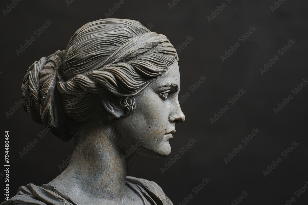 Elegant female sculpture profile