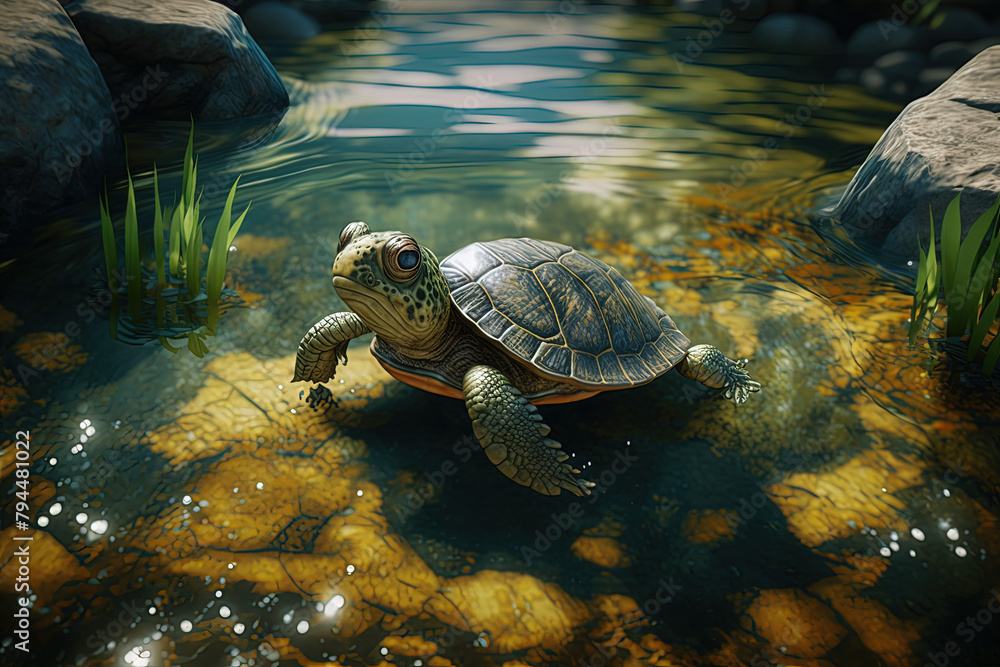 Obraz premium turtle in the water