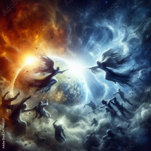 Concept of the fight between good and Evil | Perfect for book cover