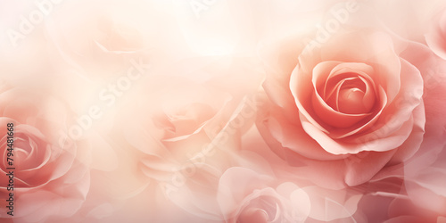 Blur of delicate flowers in pastel colors for background