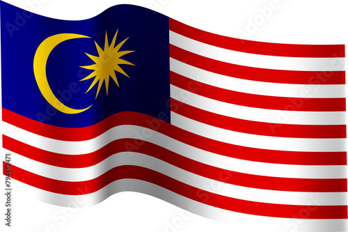 Malaysia Waving Flag 3D Realistic