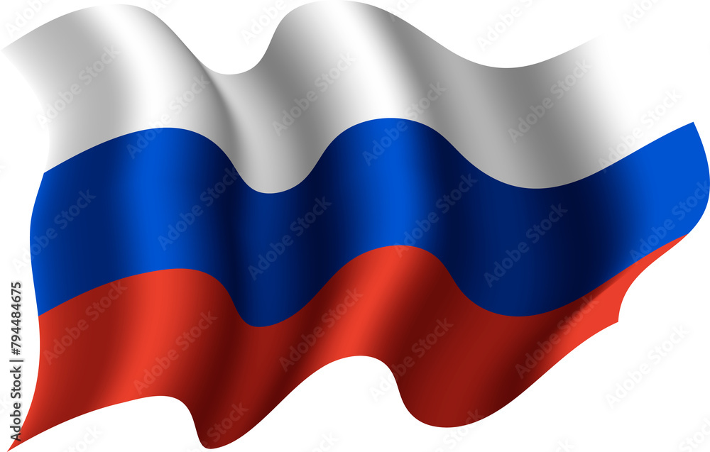 Fototapeta premium Russia Waving Flag 3D Realistic