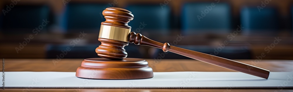 The Gavel's Tale: Symbol of Law in an Opulent Courtroom The Gavel's Tale: Symbol of Law in an Opulent Courtroom