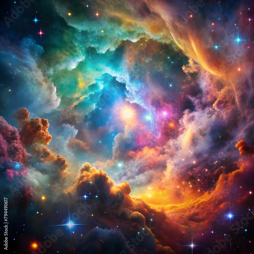 colorful space galaxy cloud nebula stary night co