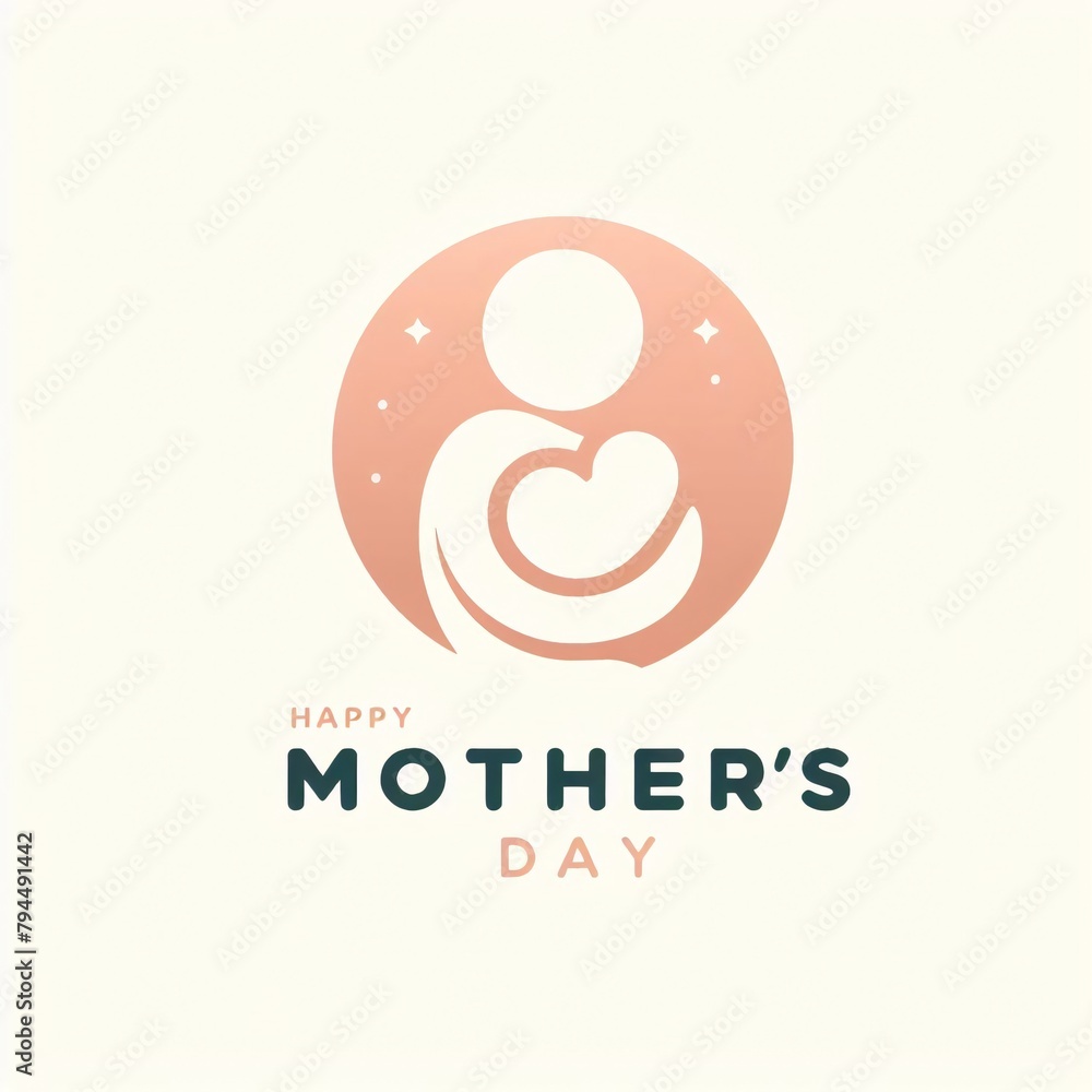 Simple Mother's Day mark, heart and greeting Simple Mother's Day mark, heart and greeting