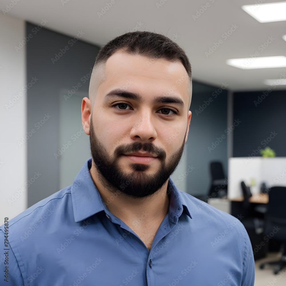 Obraz premium Professional Man with Blue Shirt in Office