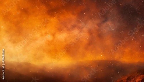 vibrant orange colors stars and galaxy outer space sky night universe vibrant colorful starry banner background of starfield
