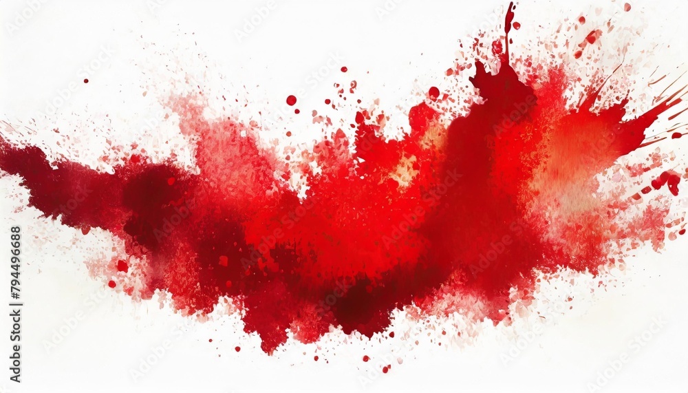 bright red splash stain watercolor paint grunge illustration