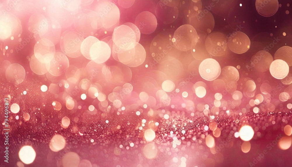 sparkling rose gold pink bokeh background with soft glow