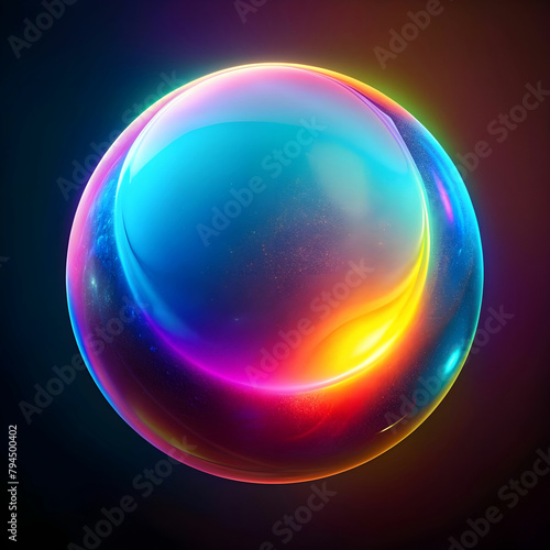 gradient neon color sphere round holographic grad