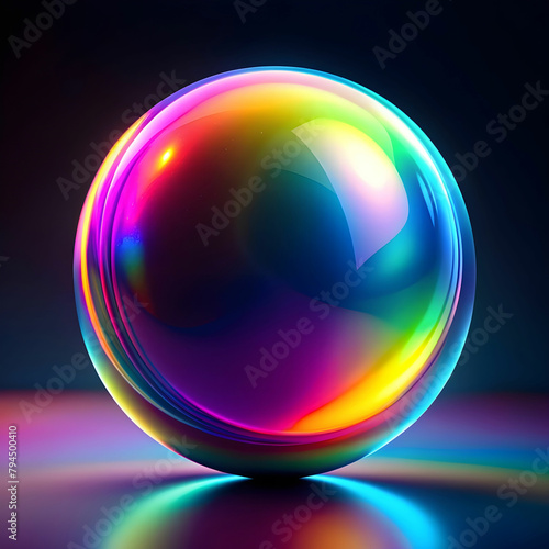 gradient neon color sphere round holographic grad