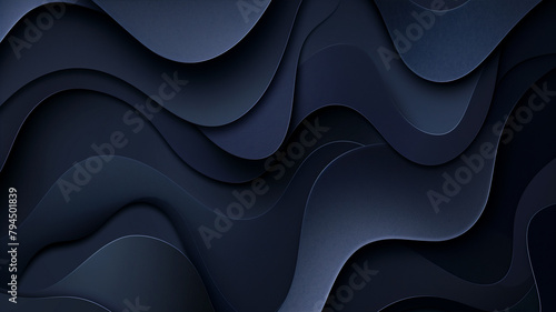 Abstract background with dark blue gradient and curved shapes