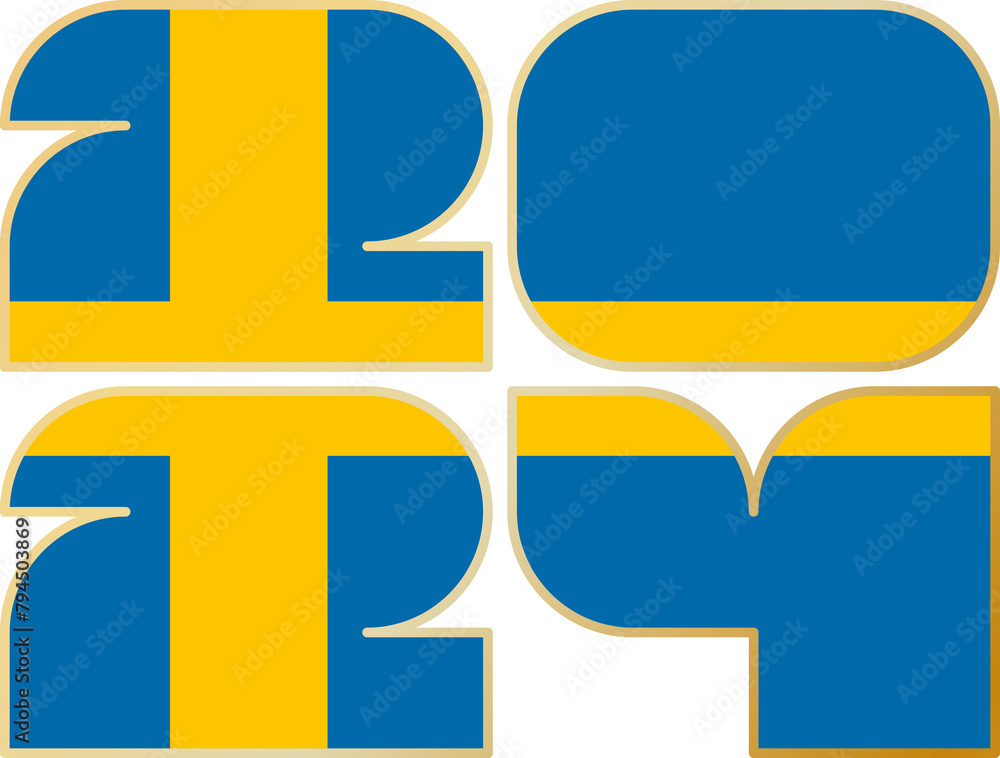 2024 with flag of Sweden 2024 with flag of Sweden