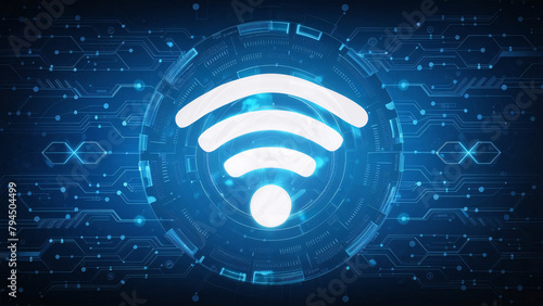 wireless network icon, wifi modern technology background, internet symbol