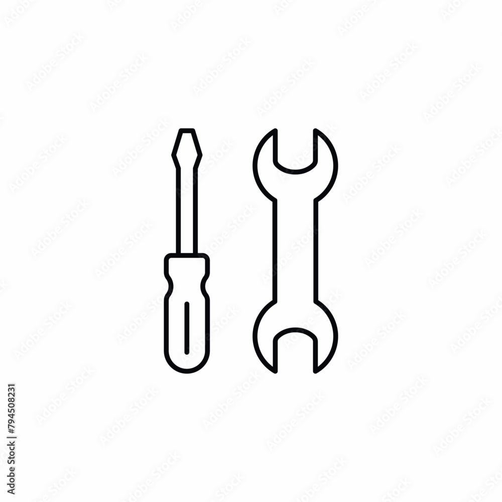 screwdriver and wrench tools icon screwdriver and wrench tools icon