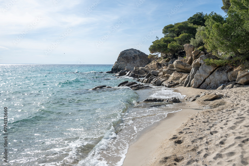 Sithonia coastline near Koviou Beach, Chalkidiki, Greece