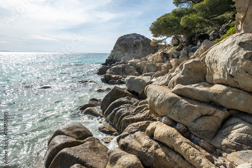 Sithonia coastline near Koviou Beach, Chalkidiki, Greece photo