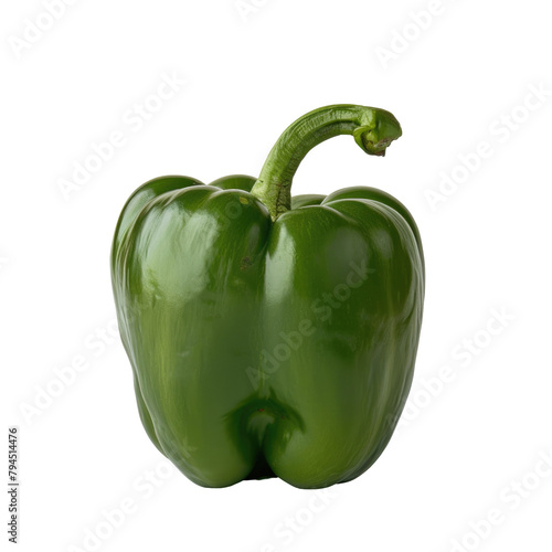 A vibrant green bell pepper stands out against a clean transparent background showcasing the essence of a nutritious diet in a sleek isolated on white setting