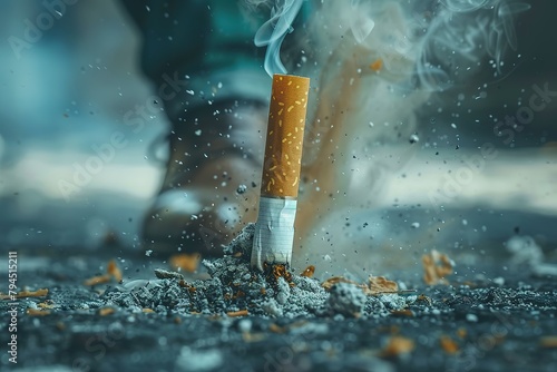 cigarette being crushed on ground