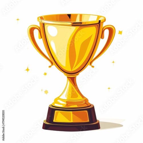 Golden trophy cup award