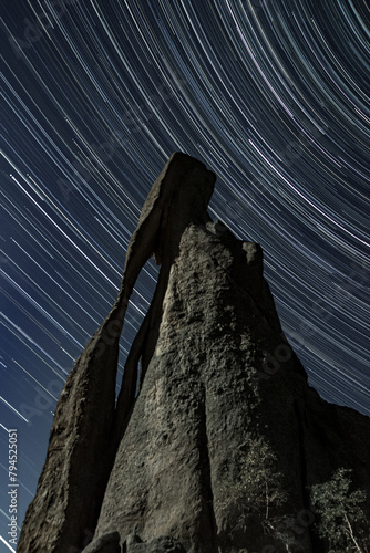 Needles Eye Rock Formation with Startrails