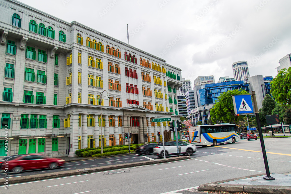 Singapore, April 15, 2024: General view of Minister of Culture and youth. Beautiful colorful building.