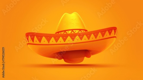 2d illustration of a Mexican sombrero hat perfect for spicing up your masquerade or carnival outfit