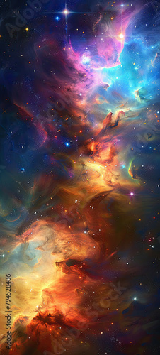 Radiant Cosmos A Burst of Color in the Galaxy © Digital