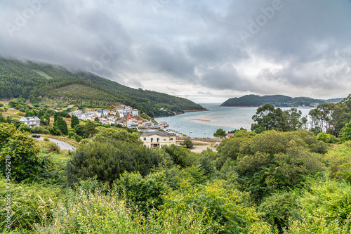 View of the village of O Barqueiro, Galicia, Spain photo