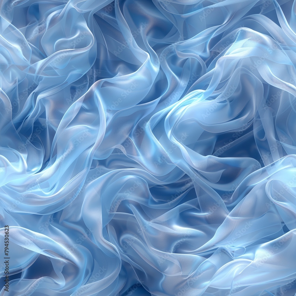 Obraz premium A dreamy soft blue, ethereal seamless wavy texture.