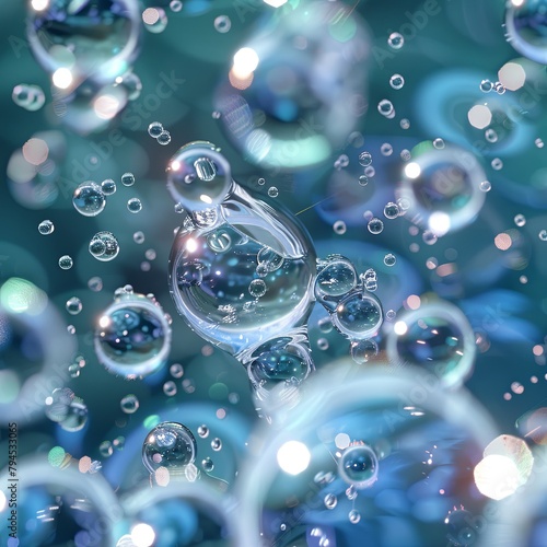 Wallpaper Mural Microscopic Exploration of Water Molecules Abstract Background Torontodigital.ca