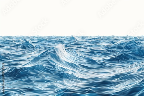 Electric blue waves pattern the liquid azure ocean