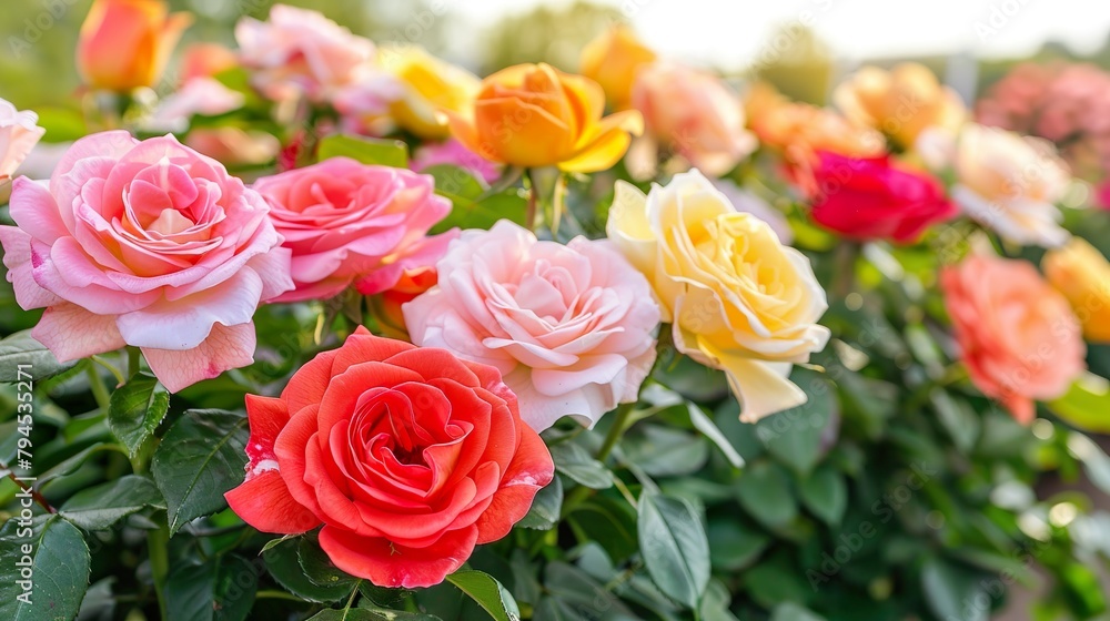 Beautiful Roses Roses in Full Bloom at Golden Hour Beautiful Roses Roses in Full Bloom at Golden Hour