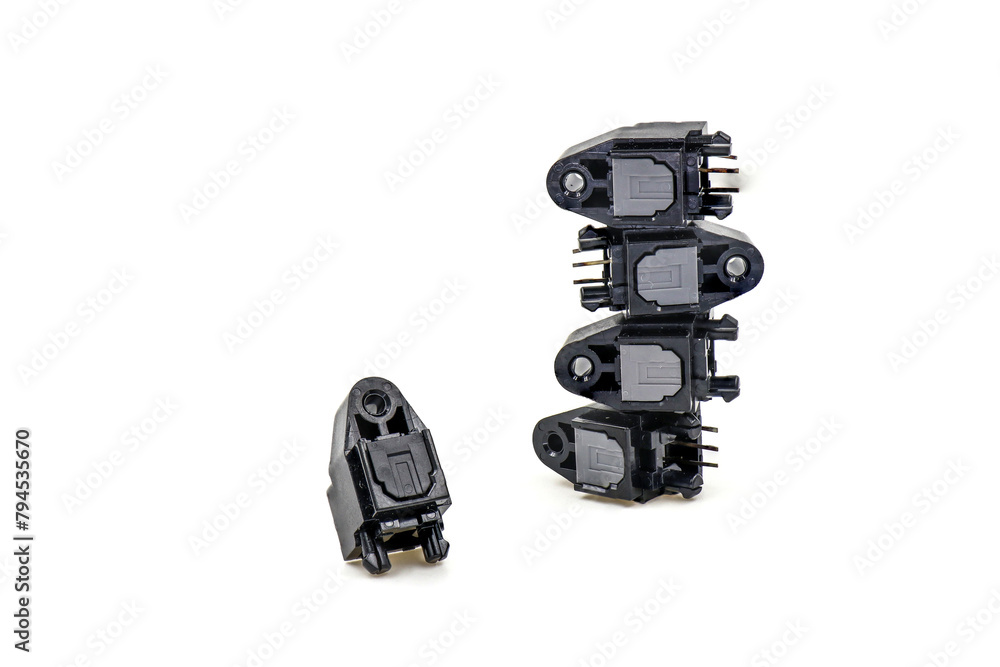 fiber socket on white background. data transmission. fiber socket on white background. data transmission.