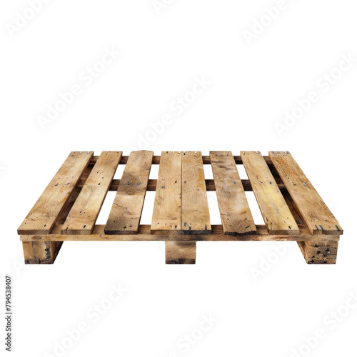 A wooden pallet set against a transparent background