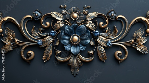 Elegant luxury shape design ornate vintage art decorative texture background old retro wall architectural ornamental detail pattern